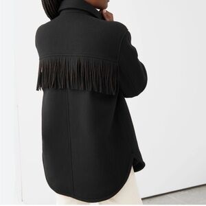 Other Stories Relaxed Button Up Fringe Jacke